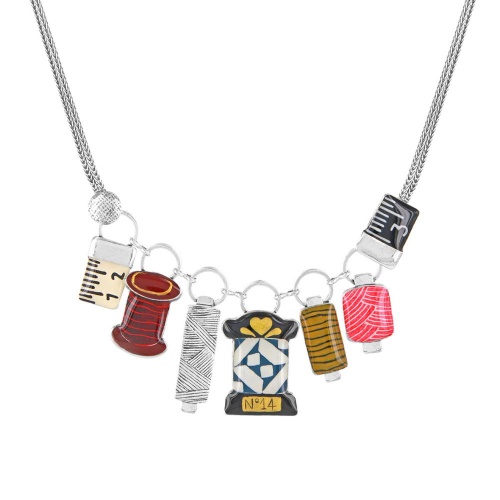 Колье TARATATA, Ruban, с цветной смолой и золотой краской, TT-W25-10117-10M серебристый фото 2